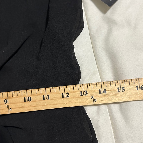 White House Black Market Sleeveless Draped Gown 4P Black V-Neck Chiffon Lined - Picture 11 of 16